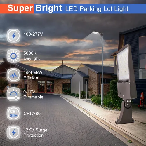 Miniatura 2 de OSTEK Luz LED de estacionamiento de 300 W, 42,000 lm 5700 K súper brillante LED Shoebox Pole Light, equivalente a 1000 W MH, montaje deslizante