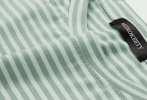 Miniatura 7 de MEROKEETY - Vestido camisero de verano sin mangas y a rayas para mujer mini vestido casual con cuello redondo y lazo en la cintura