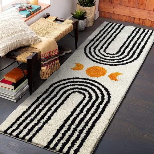 Miniatura 14 de Alfombras de baño bohemias, lindas alfombras de baño bohemias antideslizantes de microfibra abstracta para dormitorio, alfombra pequeña, decoración