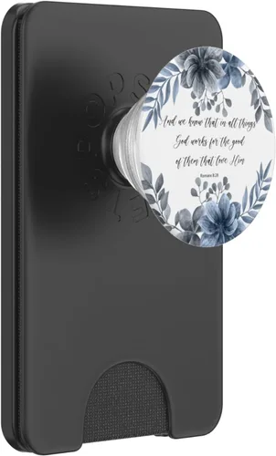 Miniatura 7 de Romans 8 28 Azul Cristiano Biblia Verso Cita para Mujeres PopSockets Swappable PopGrip