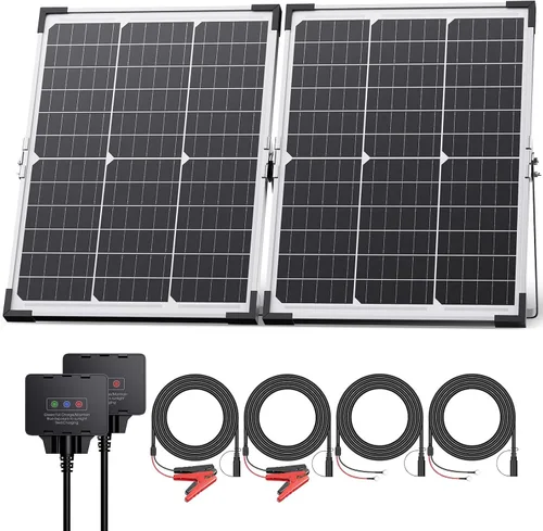 Miniatura 13 de Cargador y mantenedor de batería solar de 30 W y 12 V, kit de carga de goteo impermeable con controlador inteligente IP68, vidrio templado de alto