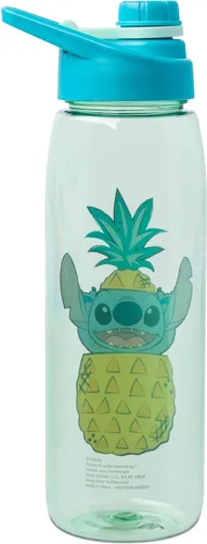 Miniatura 2 de Silver Buffalo Disney Lilo and Stitch Pineapple Pop Up Peek-A-Boo - Botella de agua con tapa de rosca, 28 onzas Piña Peek-A-Boo de Lilo y Stitch