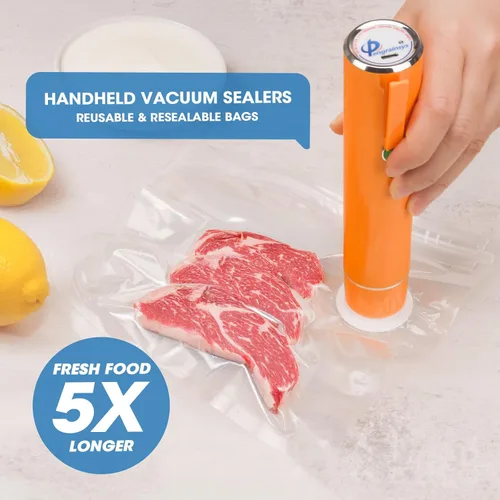 Miniatura 3 de Máquina selladora al vacío, selladora al vacío portátil de mano con 40 bolsas de vacío reutilizables con cremallera