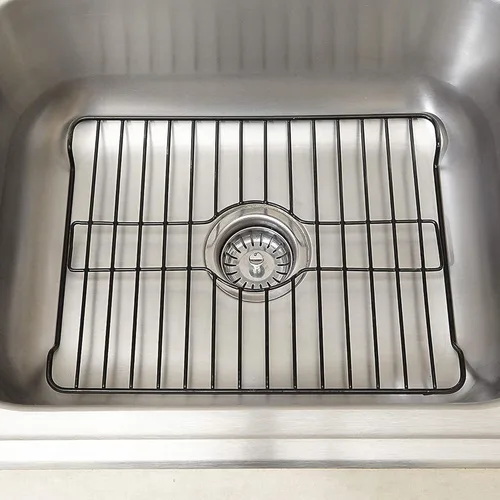 Miniatura 2 de Better Houseware Protectores de fregadero para fregadero de cocina, rejilla protectora de metal, 12 x 10.25 x 1 pulgadas, tapete negro