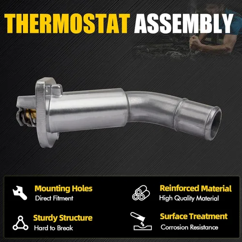 Miniatura 5 de Conjunto de carcasa de termostato compatible con Trailblazer Envoy 9-7 Rainier Ascender Bravada 2002-2009 4.2L