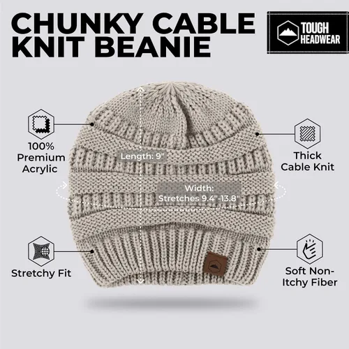 Miniatura 33 de Gorro de punto para mujer, cálido y suave, elástico, para clima frío de Tough Headwear