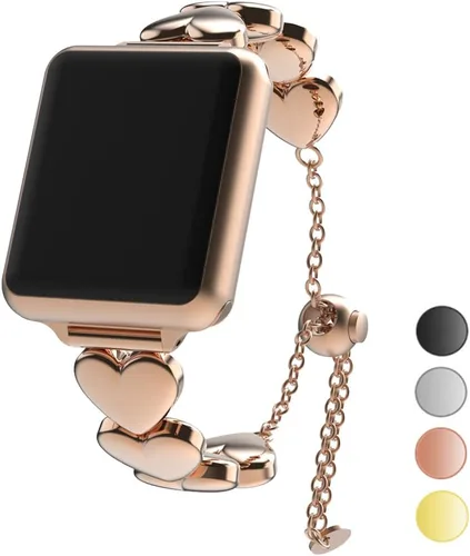 Miniatura 9 de Compatible con Apple Watch Band para mujer y hombre de 1.614 in 1.575 in 1.496 in 1.732 in 1.772 in 1.654 in Ultra 1.929 in, pulsera de metal