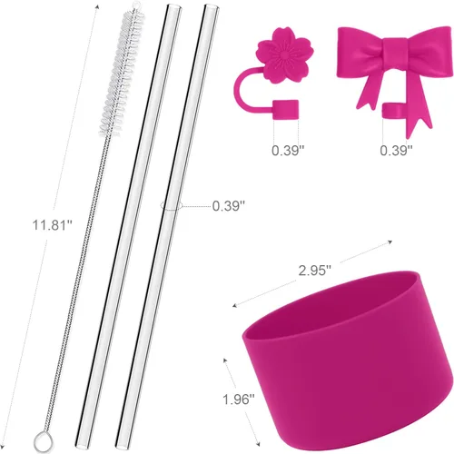 Miniatura 3 de Stanley Cup - Juego de 6 accesorios para vasos de 30/40 onzas, 2 fundas para popotes, 2 popotes de repuesto, 1 cepillo limpiador para pajillas, 1