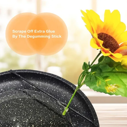Miniatura 5 de Olla de pegamento caliente para manualidades con mini pistola de pegamento de 20 W y 40 varillas, macetas de pegamento para manualidades con diseño