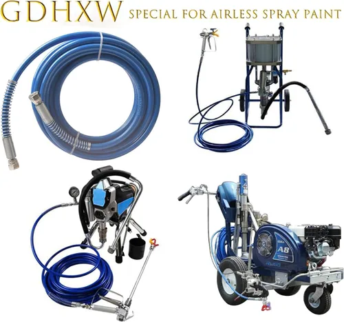 Miniatura 3 de GDHXW Manguera de pulverización de pintura sin aire de doble capa de alambre trenzado de doble capa de 25 pies mejorada 8500 PSI universal