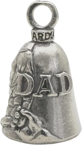 Miniatura 10 de Guardian Bell Good Luck Bell w/Keyring & Black Gift Bag Motorcycle Bell Pewter Good Luck Gift Bike Bell Made in USA El mejor abuelo motero