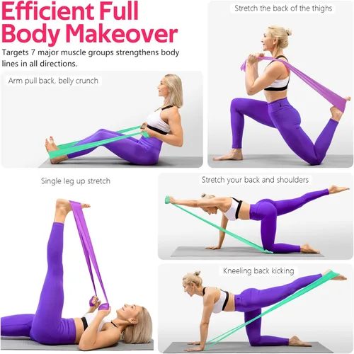 Miniatura 7 de Bandas de resistencia para entrenamiento, bandas de ejercicio para terapia física, estiramiento, recuperación, pilates, rehabilitación