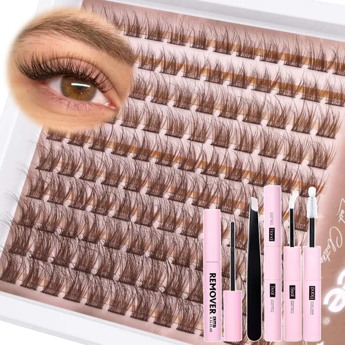 Miniatura 26 de Extensiones de pestañas en racimo naturales DIY, extensiones de pestañas en racimo con curva C, extensiones de pestañas en racimo para ojo de gato