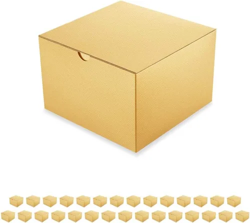Miniatura 9 de PACKQUEEN Cajas de regalo de Navidad color dorado champán, paquete de 10 unidades de 6 x 6 x 4 pulgadas, cajas de regalo pequeñas con tapas, cajas