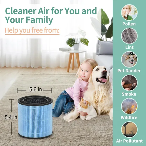 Miniatura 5 de Paquete de 4 filtros de repuesto AP0601 True HEPA, compatible con AP0601/AP0601-RF Air Pu-rifier, con filtro H13 True HEPA y filtración 4 en 1
