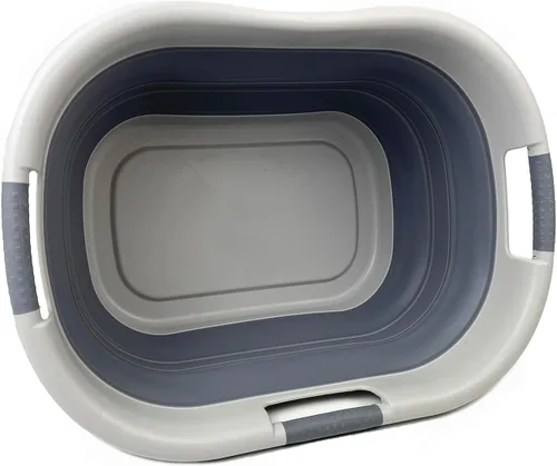 Miniatura 2 de SAMMART Cesta plegable de plástico para la ropa sucia de 40 L (10.5 galones), contenedor de almacenamiento plegable, organizador y tina de lavado