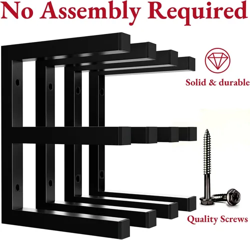 Miniatura 3 de MOOMSINE Estante de almacenamiento de madera montado en la pared, 6 niveles con capacidad para hasta 1200 libras, organizador de madera resistente
