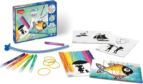 Miniatura 10 de Maped Creativ Blow Art Kit - 24 bolígrafos de punta de fieltro y 2 herramientas de aerógrafo - Kit de arte para niños