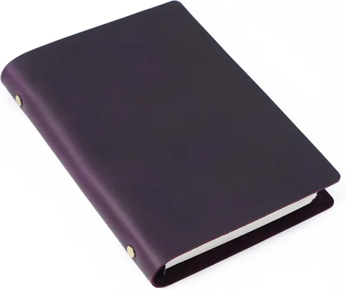 Miniatura 10 de Cuaderno de carpeta de cuero, 8.5 x 11 pulgadas (negro, A5-no personalizado)