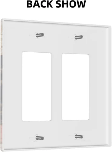 Miniatura 1161 de Placa Decorativa de Pared de Granja Rústica con Cuerno de Madera para Puerta de Granero 1 Banda Duplex Cubiertas de Toma Eléctrica Soltera