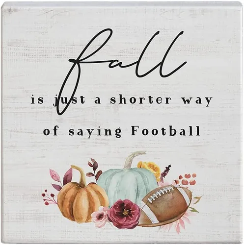 Miniatura 10 de Simply Said, INC Letrero pequeño de fútbol con texto en inglés "Love the Game", decoración de madera de 5.25 x 5.25 pulgadas, temporada de fútbol