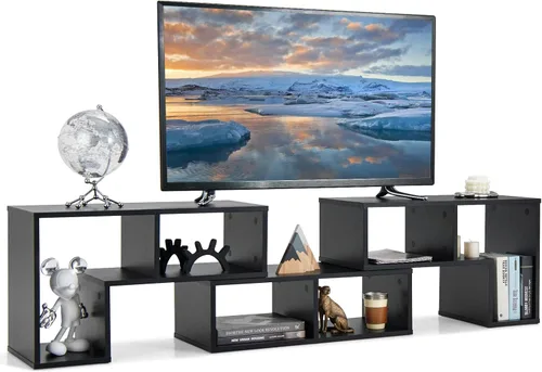 LOKO Soporte de TV de 3 piezas, moderno centro de entretenimiento para TV de hasta 65 pulgadas, mesa consola de TV minimalista, estantería de