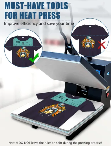 Miniatura 6 de Vowlove Guía de regla de camiseta para alineación de vinilo - Guía de reglas de medida de la camiseta, herramienta de centrado de medición de camisa