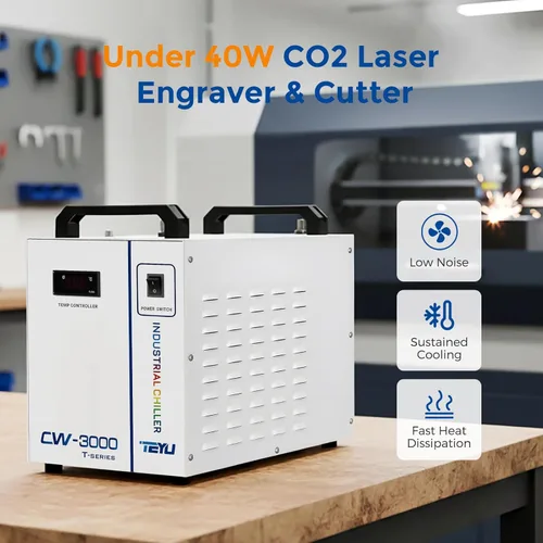 Miniatura 5 de Cloudray Enfriador de agua CW-3000 para grabador láser de CO2 y corte, enfriador láser, enfriador de agua industrial, con capacidad de tanque