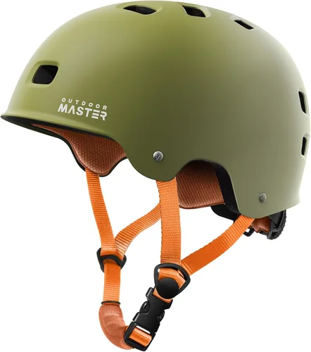 OutdoorMaster - Casco de patineta y ciclismo, dos forros extraíbles, ventilación, para varios deportes, scooter, patinaje en línea, patinaje, para
