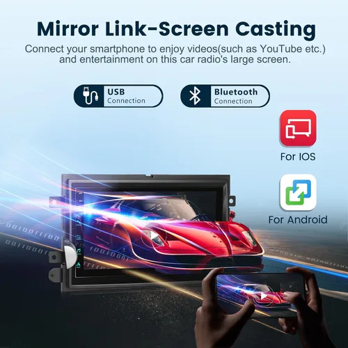 Miniatura 6 de Radio de coche 2G+64G para Ford F150/F250/F350/E250/E350 Edge Fusion Explorer con Carplay Android Auto, 7 pulgadas HD pantalla táctil estéreo