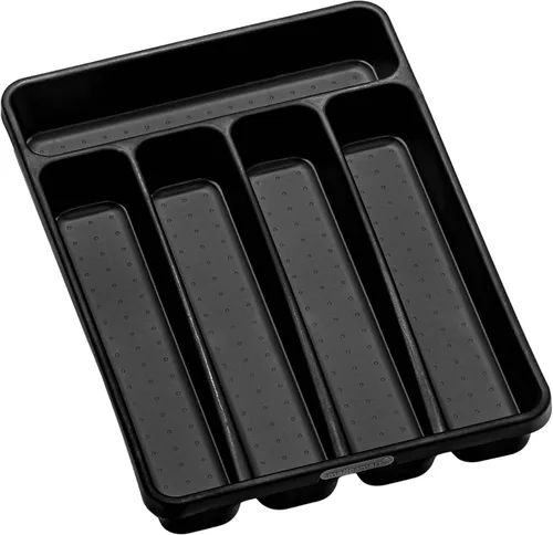 madesmart Bandeja pequeña para cubiertos, organizador compacto de cubiertos de 5 compartimentos para tenedores, cuchillos y cucharas,