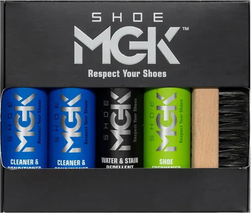 Kit Completo MGK: Limpiador de Zapatos, Cuidado, Protección contra Agua y Manchas - Revitaliza, Protege y Refresca Tenis, Zapatos de Cuero y Zapatos