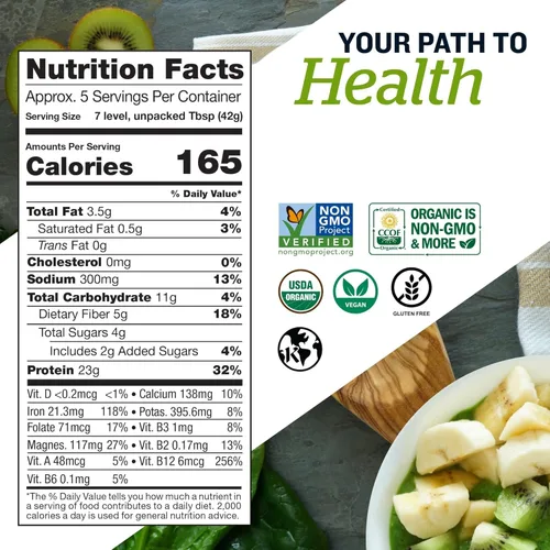 Miniatura 2 de Sunfood Superfoods Organic Supergreens & Protein Powder – Superfood Greens Blend Powder, Super Greens con clorella y espirulina, 0.81 oz de proteína