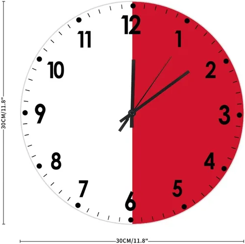 Miniatura 452 de Cheyan Reloj de pared con bandera de Canadá de 12 pulgadas, silencioso, sin tictac, de PVC, funciona con pilas, reloj redondo decorativo, regalo