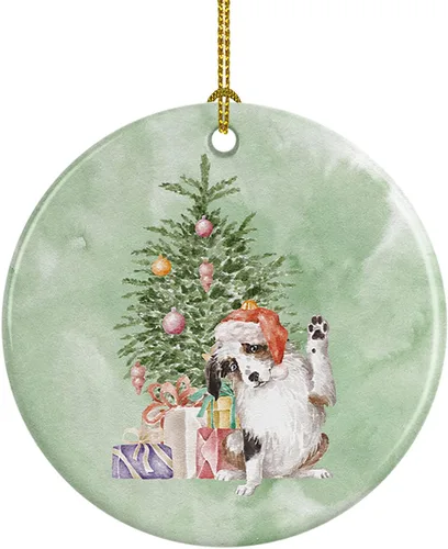Miniatura 68 de Caroline's Treasures Bulldog, Bulldog inglés #2 y árbol de cerámica adorno colgante para árbol de Navidad, decoración colgante para el hogar