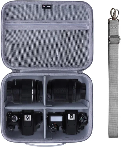 Miniatura 18 de Estuche para cámara compatible con Canon EOS Rebel T7/R50/R6 Mark II/R100/R50 V/T6/R8/R10/R5 Mark II/RP/R7/5D Mark IV/SL3/R5/T100 DSLR, lente