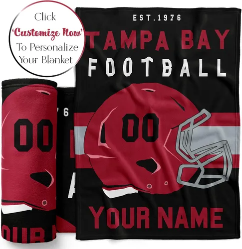 Miniatura 28 de Manta personalizada para fanáticos del fútbol americano – Se envía al día siguiente – Hecha en Estados Unidos – Manta de vellón personalizada
