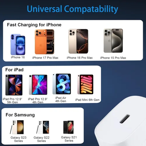 Miniatura 5 de Cable de carga rápida USB C a USB C de 10 pies de largo, cable de carga rápida tipo C para iPhone 17/17 Pro/17 Pro Max/16/16 Pro/16 Pro Max/15/15