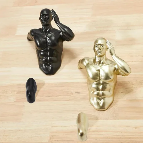 Miniatura 9 de Corredores de pared, estatuas de atleta, juego de 2 esculturas altas para hombres y mujeres, escultura artística de escalada para pared, decoración