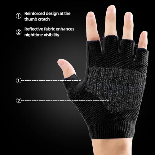 Miniatura 3 de Guantes de ciclismo para hombres y mujeres, guantes de bicicleta de medio dedo, para ciclismo, gimnasio, levantamiento de pesas, remo, motocicleta