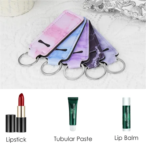 Miniatura 4 de Chapstick - Llaveros a granel, funda para lápiz labial, soporte para brillo de labios, soporte portátil para bálsamo labial con clip, soporte
