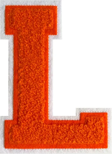 Miniatura 18 de Parche de letras de felpilla naranja de 4.5 pulgadas, alfabeto universitario para planchar y coser para chaquetas, sudaderas, camisetas, jeans