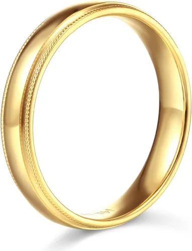 Miniatura 2 de Alianza de boda de oro amarillo o blanco de 14 quilates de 0.197in de ajuste cómodo.