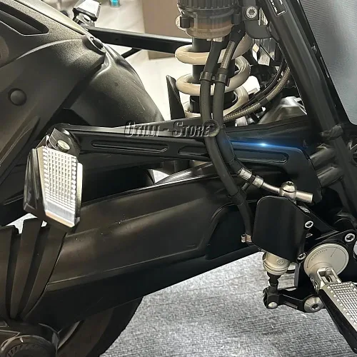 Miniatura 5 de Estriberas de pasajero trasero para motocicleta, compatibles con BMW R9T/ R NINE T Pure/R NINE T Racer/R NINE T Scrambler Estriberas plegables Negro