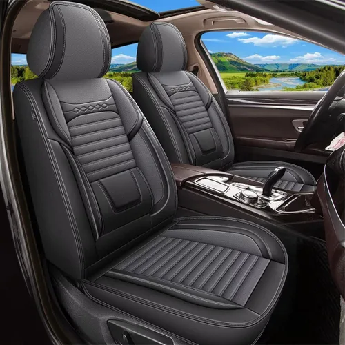 Miniatura 14 de DISUTOGO Juego completo de fundas de asiento de automóvil para Toyota Avalon 2001-2025 2026, de piel sintética, impermeables, compatibles con bolsa