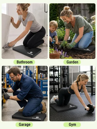 Miniatura 9 de WORKPRO Almohadilla de rodillas extra gruesa, amortiguación de espuma suave para la rodilla, alfombrilla grande de espuma para arrodillarse