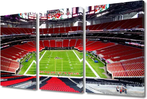 Miniatura 39 de 3 piezas de arte de pared deportivo del equipo de fútbol de los Vikings de Estados Unidos, pinturas de estadios deportivos Minnesota, Estados