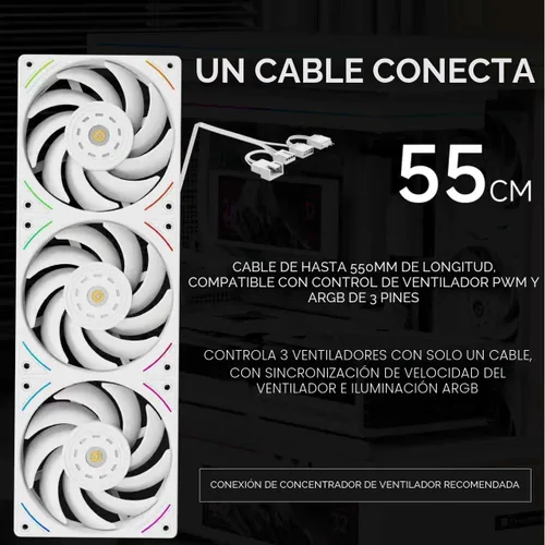 Miniatura 5 de Thermalright Trofeo Vision 360 ARGB enfriador de CPU blanco para AIO, radiador refrigerado por agua de alto rendimiento de 360 mm con pantalla larga