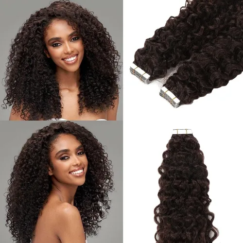 Miniatura 29 de Extensiones de cabello humano con micro anillo, lacio, rizado, color negro natural, largo microenlaces, extensiones de cabello humano para personas
