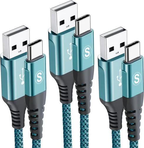 Miniatura 8 de sweguard Cable Cargador USB Tipo C [Paquete de 3, 6.6 pies+3.3 pies+1.5 pies] Cargador iPhone 16 Cable Trenzado de Nylon para iPhone 16 15 Pro Max